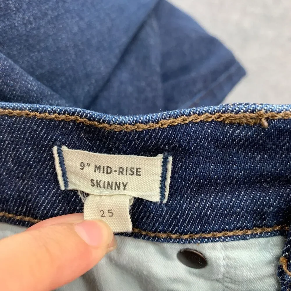 Madewell Jeans Womens 25 Orland Wash Denim Stretch Tencel Blend Mid Rise Skinny